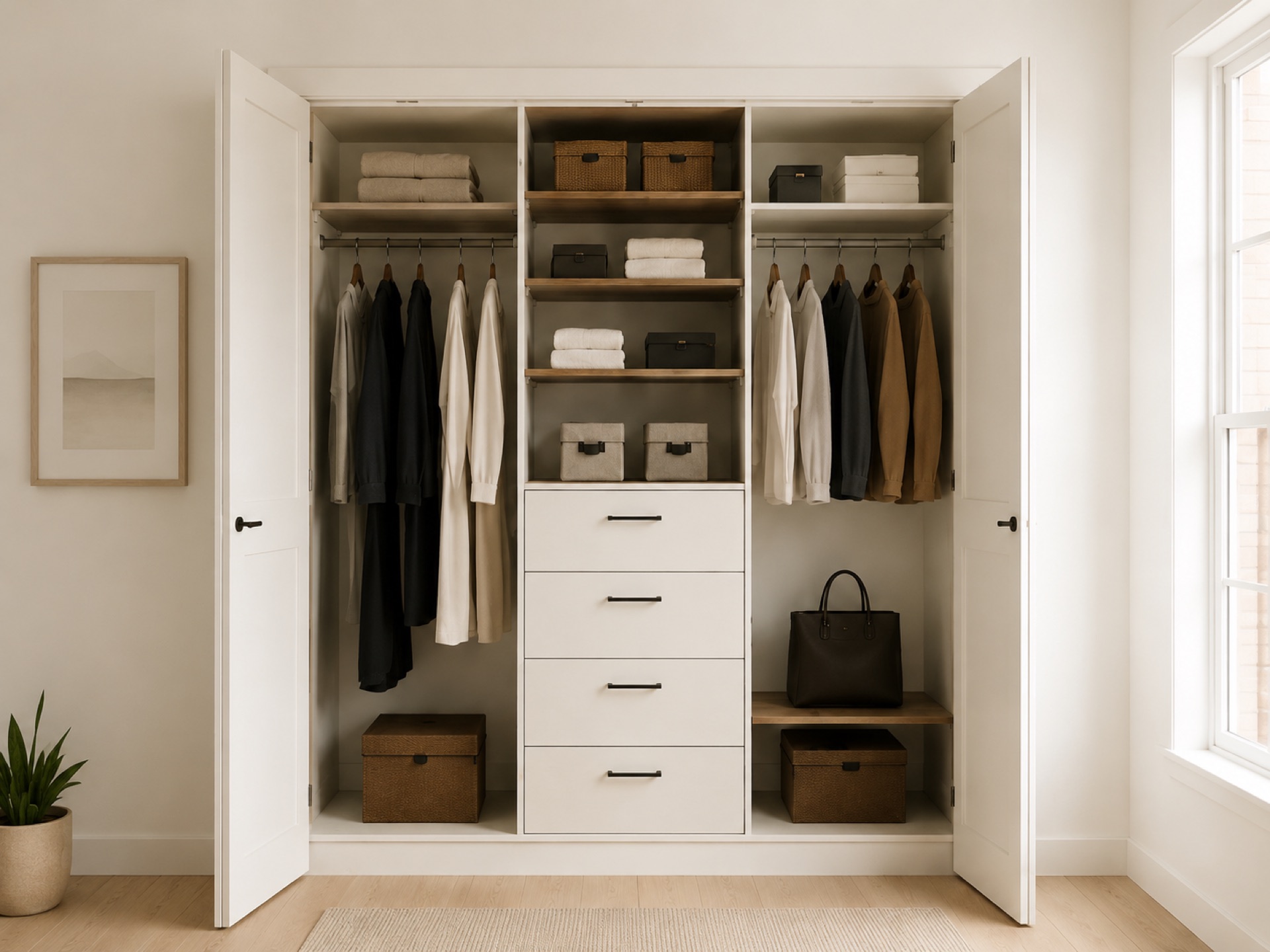 Custom reach-in closet design